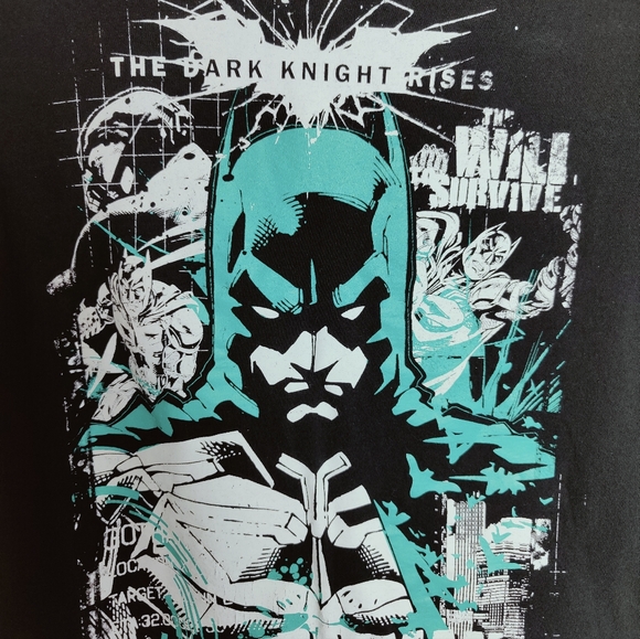 Men's DC Comics Batman "Dark Knight Rises" Crewneck T-shirt, Size S - Picture 2 of 5